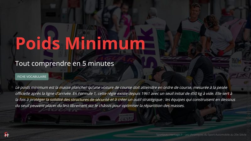 Poids minimum en sport automobile