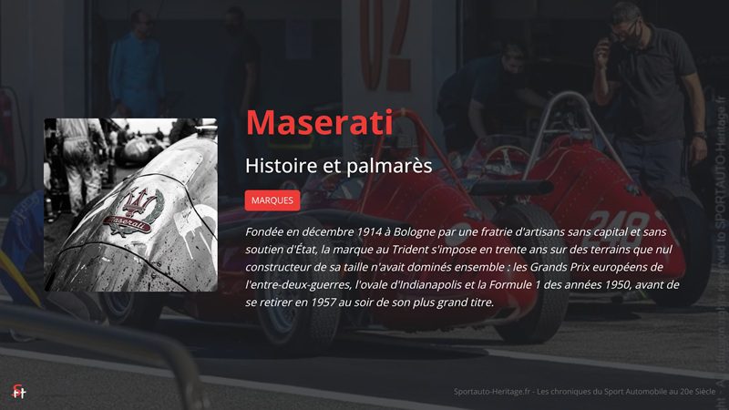 Maserati dans le sport automobile