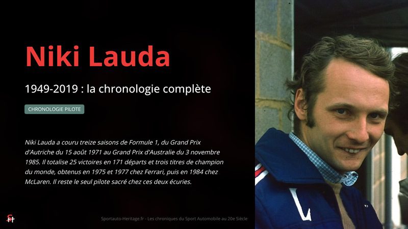 Niki Lauda (1949-2019) : la chronologie complète